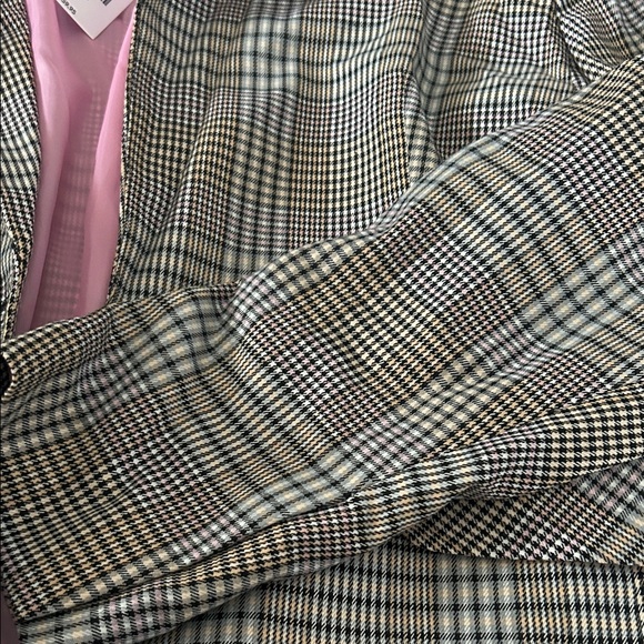 Willow & Root Plaid Blazer NWT Size Large Gray Check Structured Jacket - Picture 6 of 8